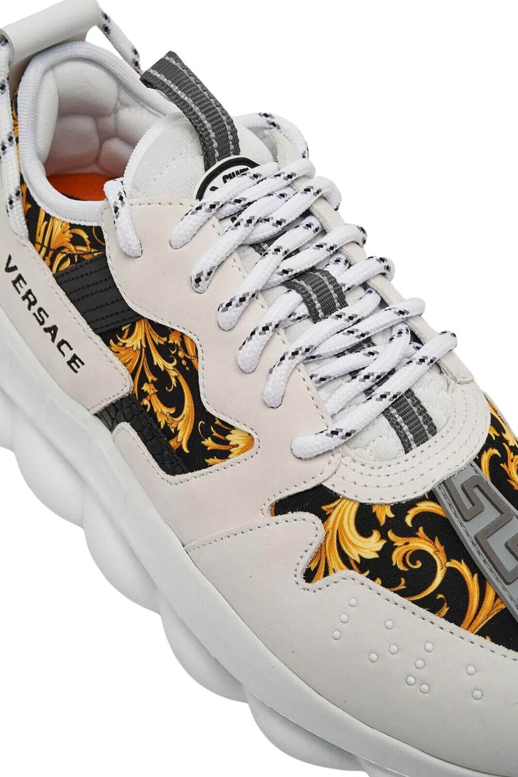 Versace Chain Reaction Sneaker с бароков принт бяло/черно/златно