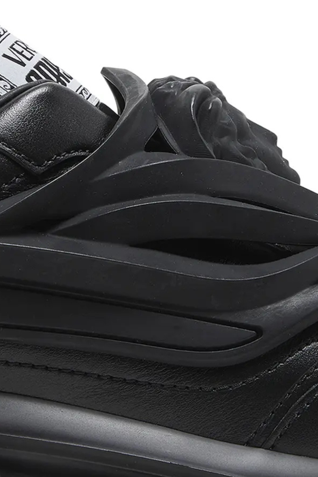 Versace Odissea Logo Patch Men Black Sneakers