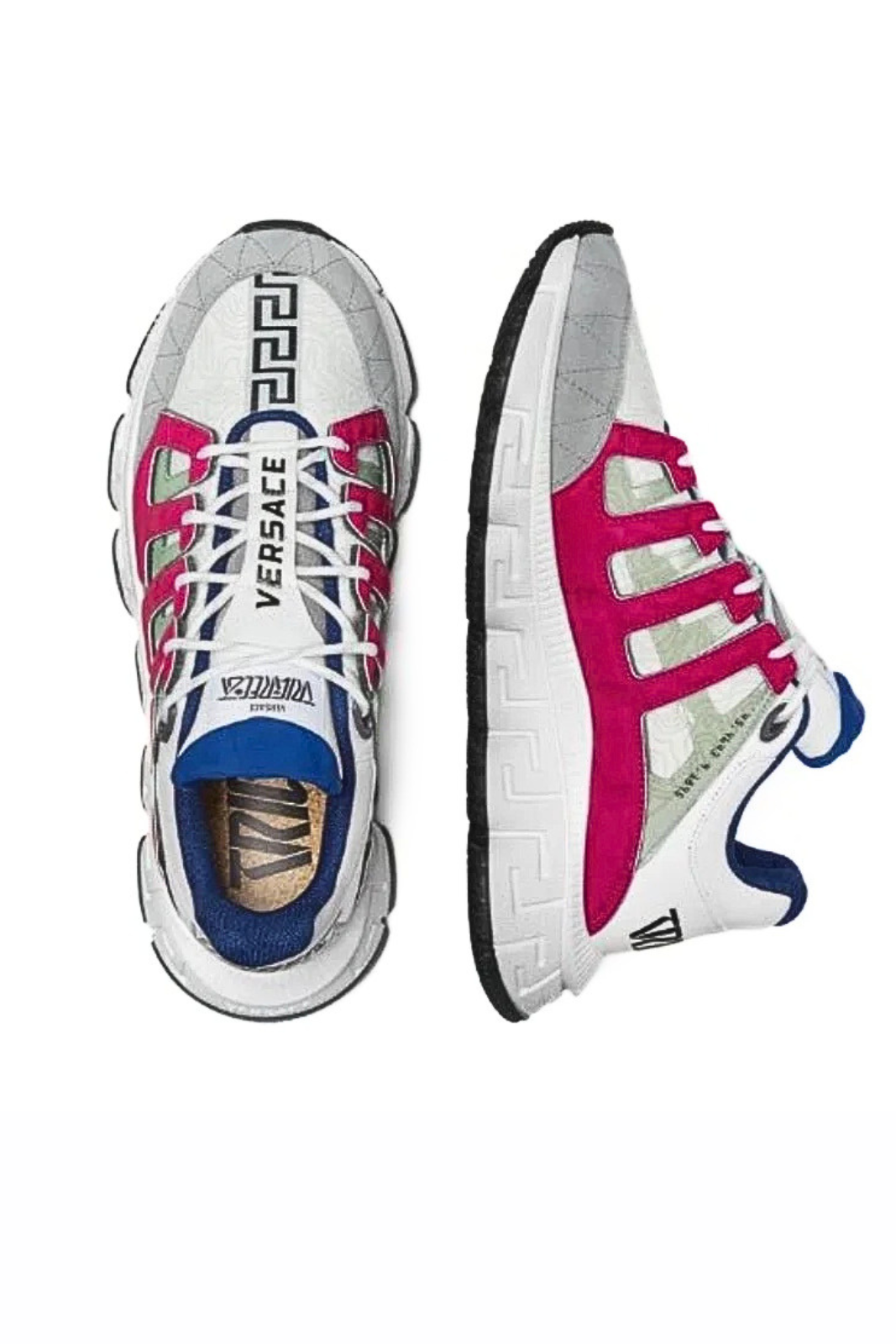 Versace Trigreca Men Sneakers White Grey Pink