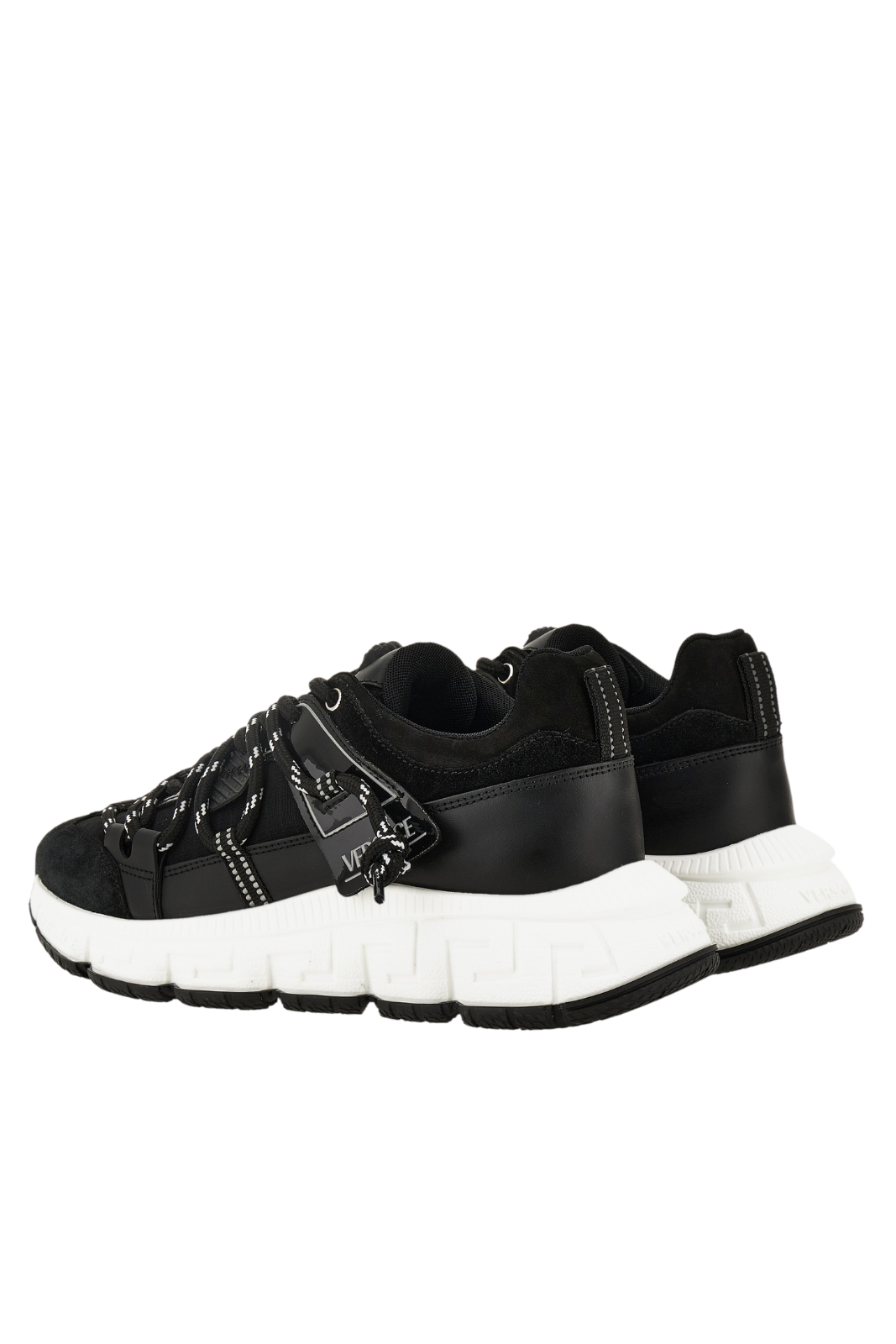Versace Urban Hike Sneaker In Suede-Calf Leather-Fabric Black