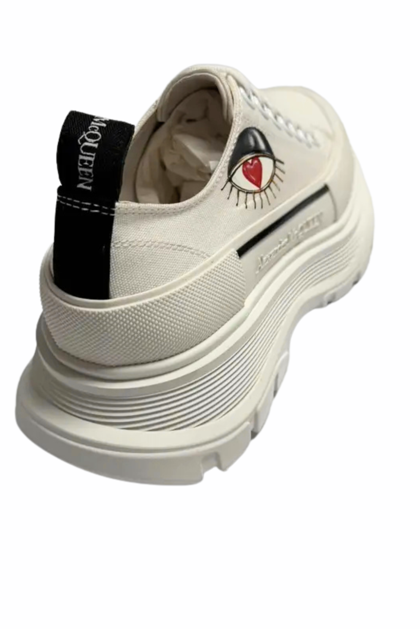 Alexander McQueen Tread Slick cloth low trainers White Eye