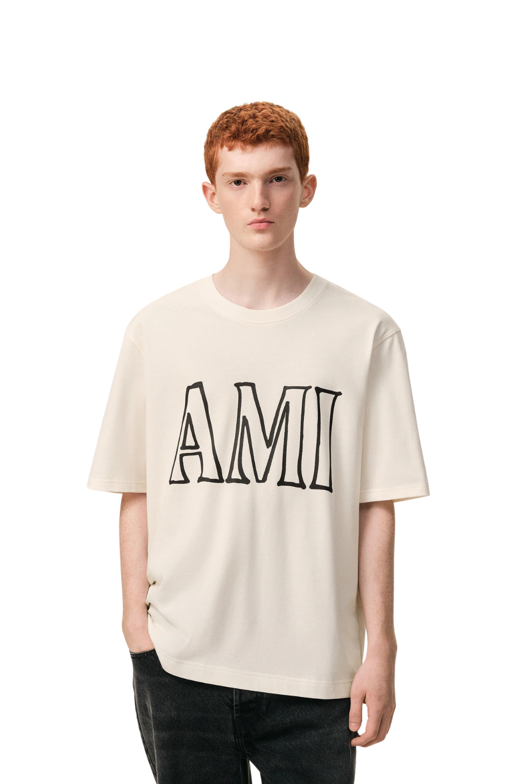 Ami Paris White Cotton Ami Paris Print T-shirt Short sleeves