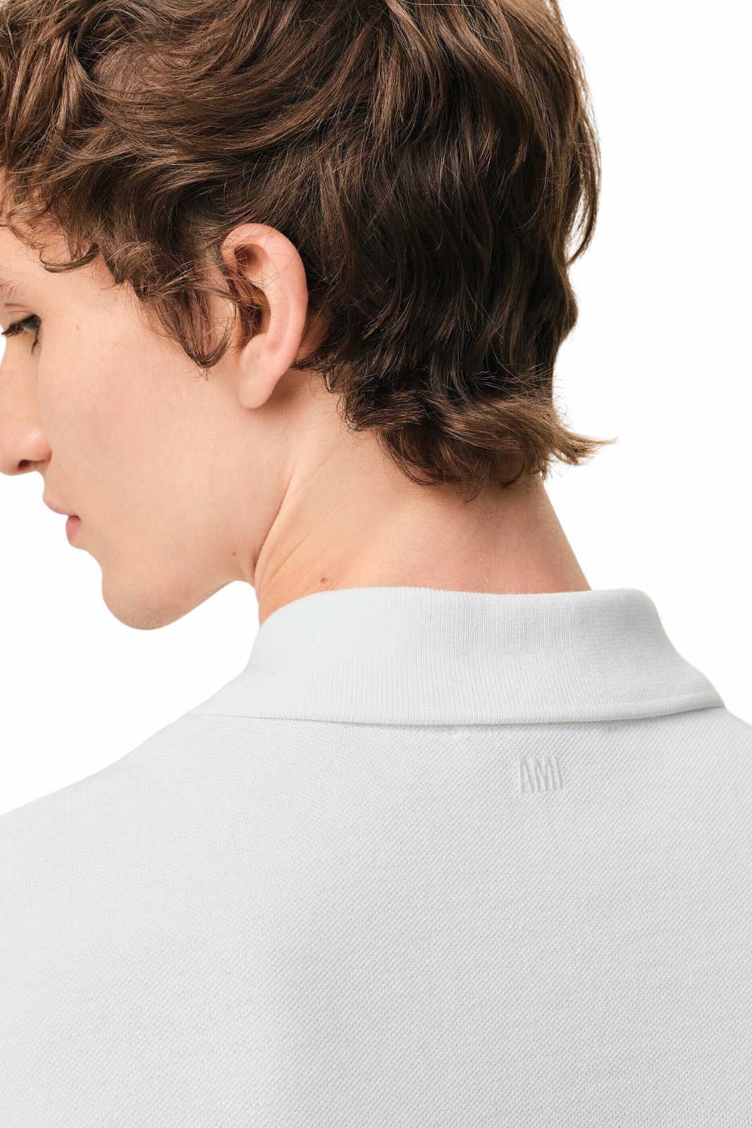 Ami Paris Ami de Coeur Polo Shirt in Cotton Piqué White