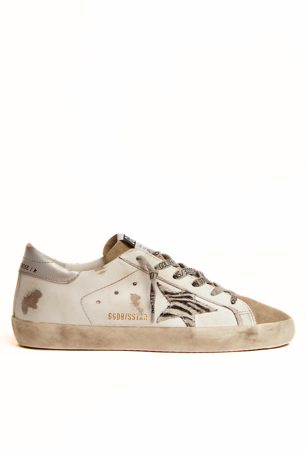 Мъжки кецове Golden Goose Super-Star с велурена звезда и синя лента за ток