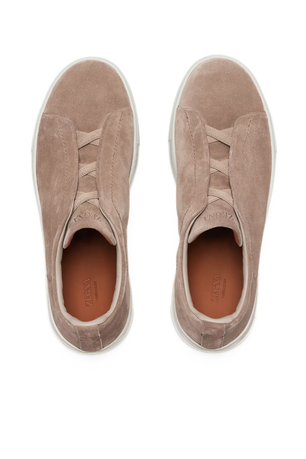 Zegna Dark Beige Suede Triple Stitch™ Sneakers